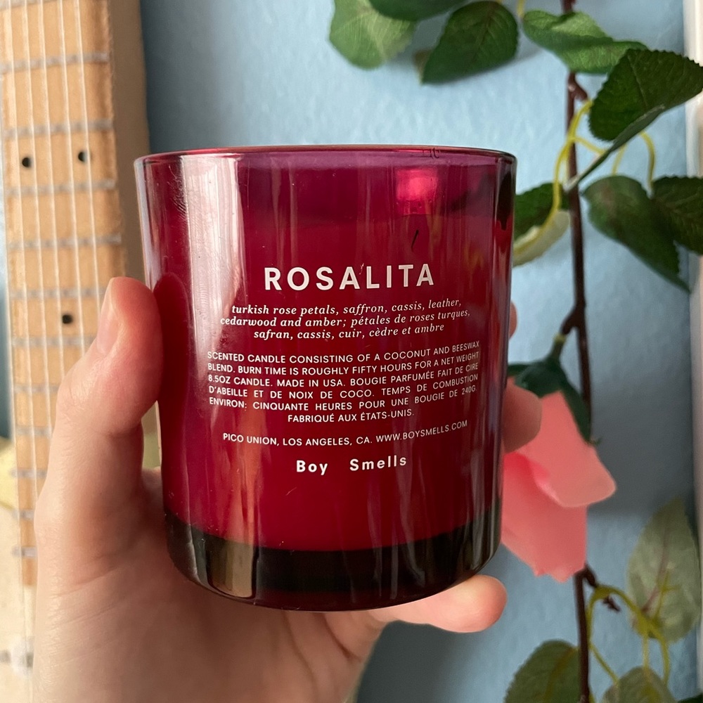 BOY SMELLS ROSALITA 8.5 OZ CANDLE, slightly used